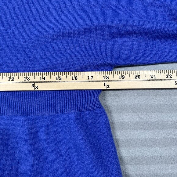 Mainbocher Sweater Womens XL Blue 100% Cashmere Short Sleeve Scoop Neck 2-Ply - Picture 6 of 8